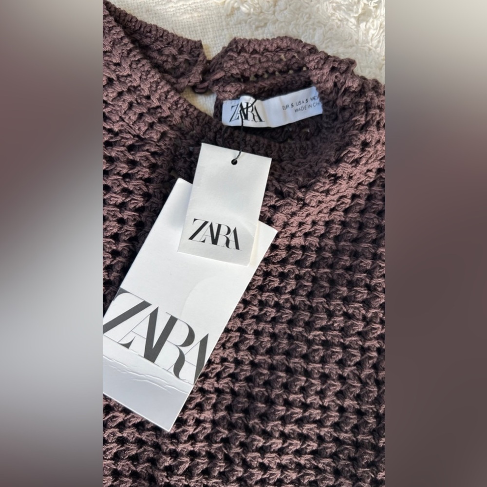 Zara Women's Dark Brown Knit Skirt Set - Picture 5 of 11